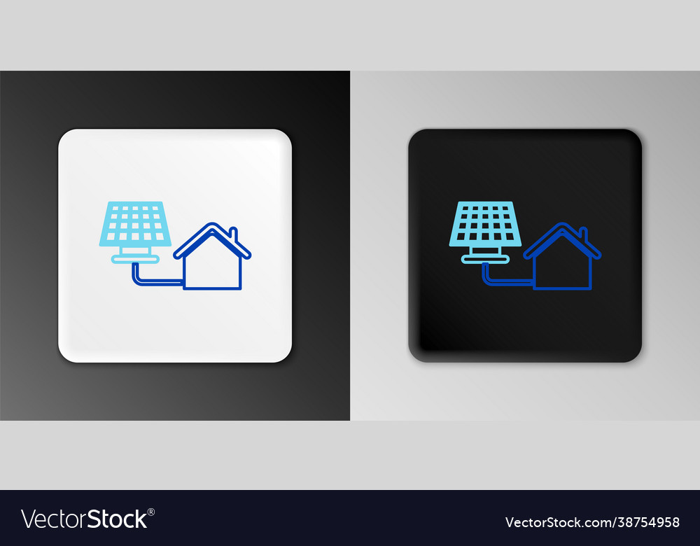 Reihenhaus mit Solarpaneel Ikone isoliert auf grau