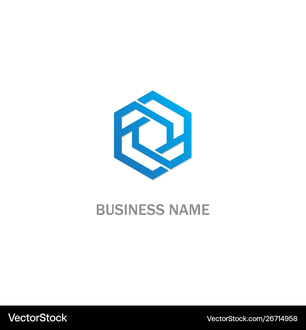 Polygon line technology logo Royalty Free Vector Image