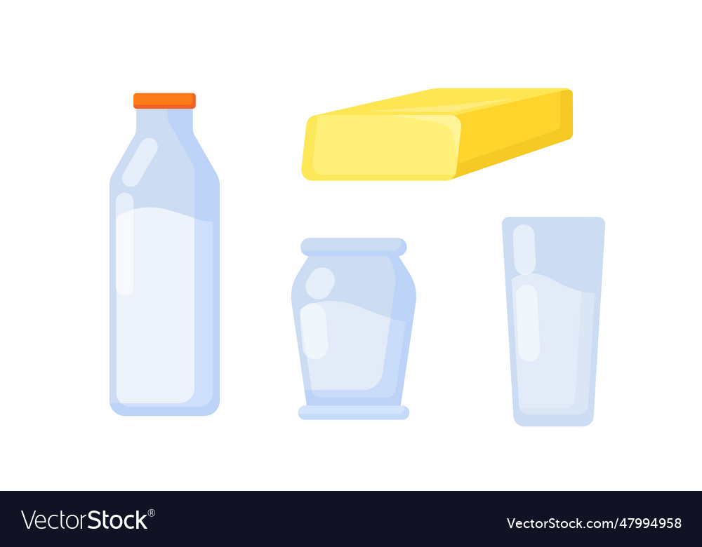 Set of dairy products concept