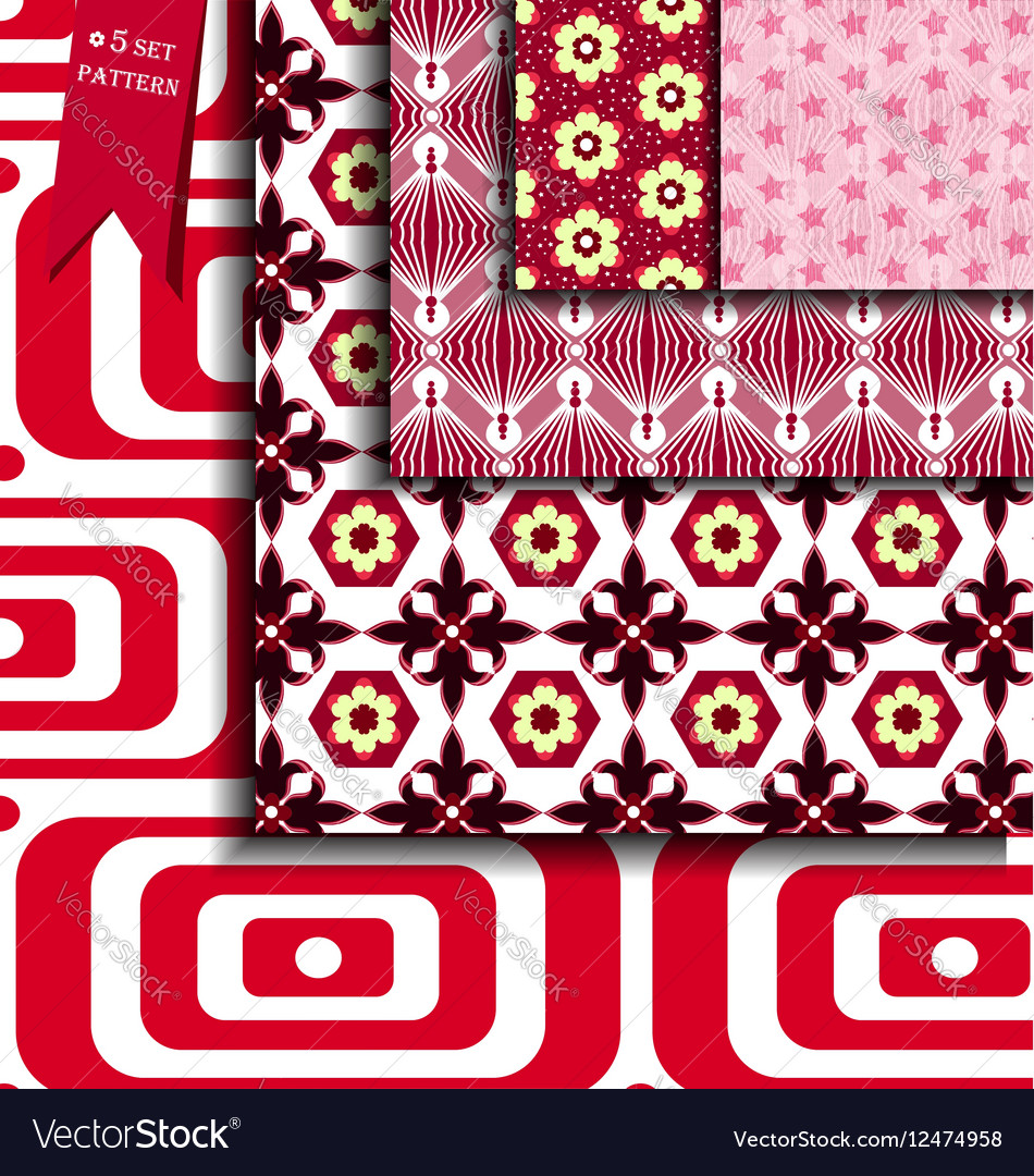 Set retro colorful geometric patterns