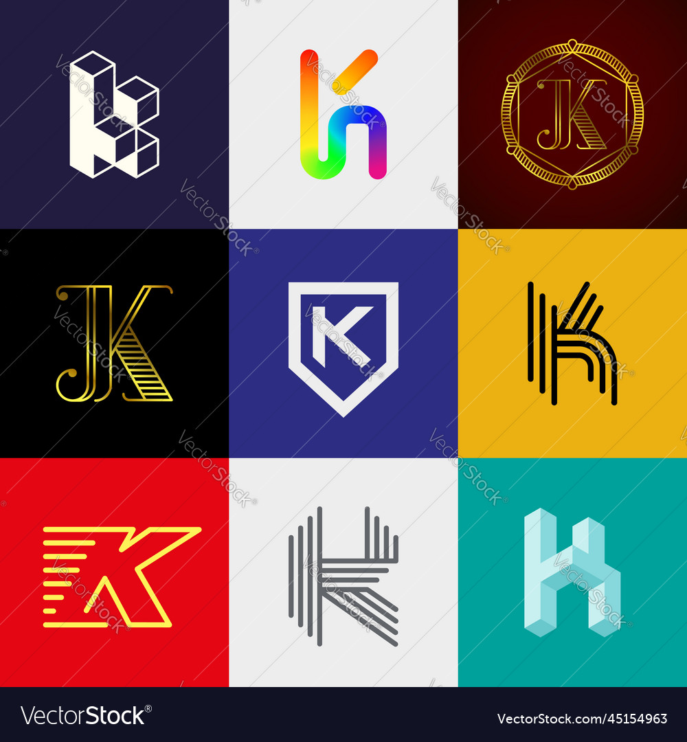 Big logo pack creative monograms Royalty Free Vector Image