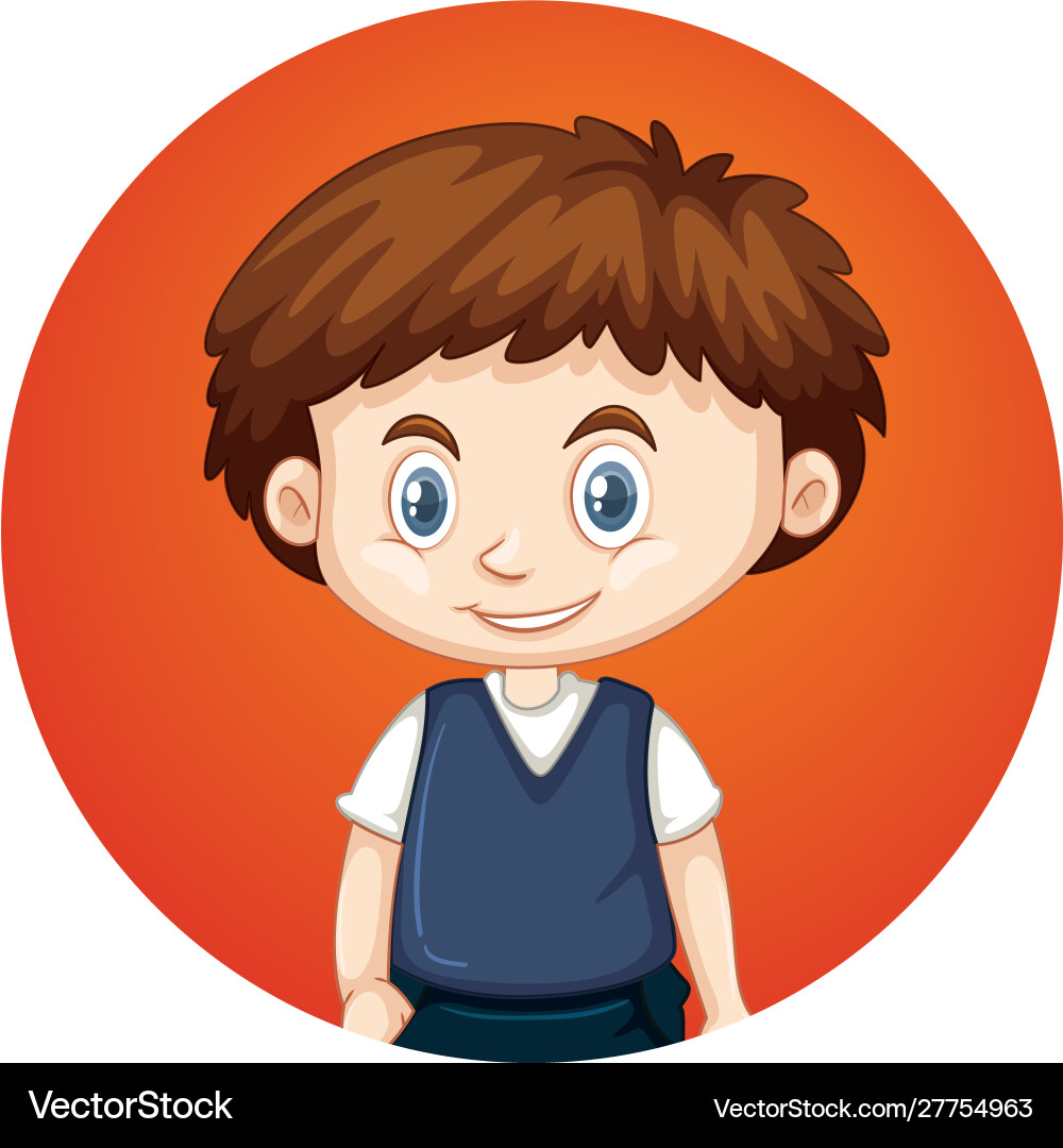 Boy on round background Royalty Free Vector Image