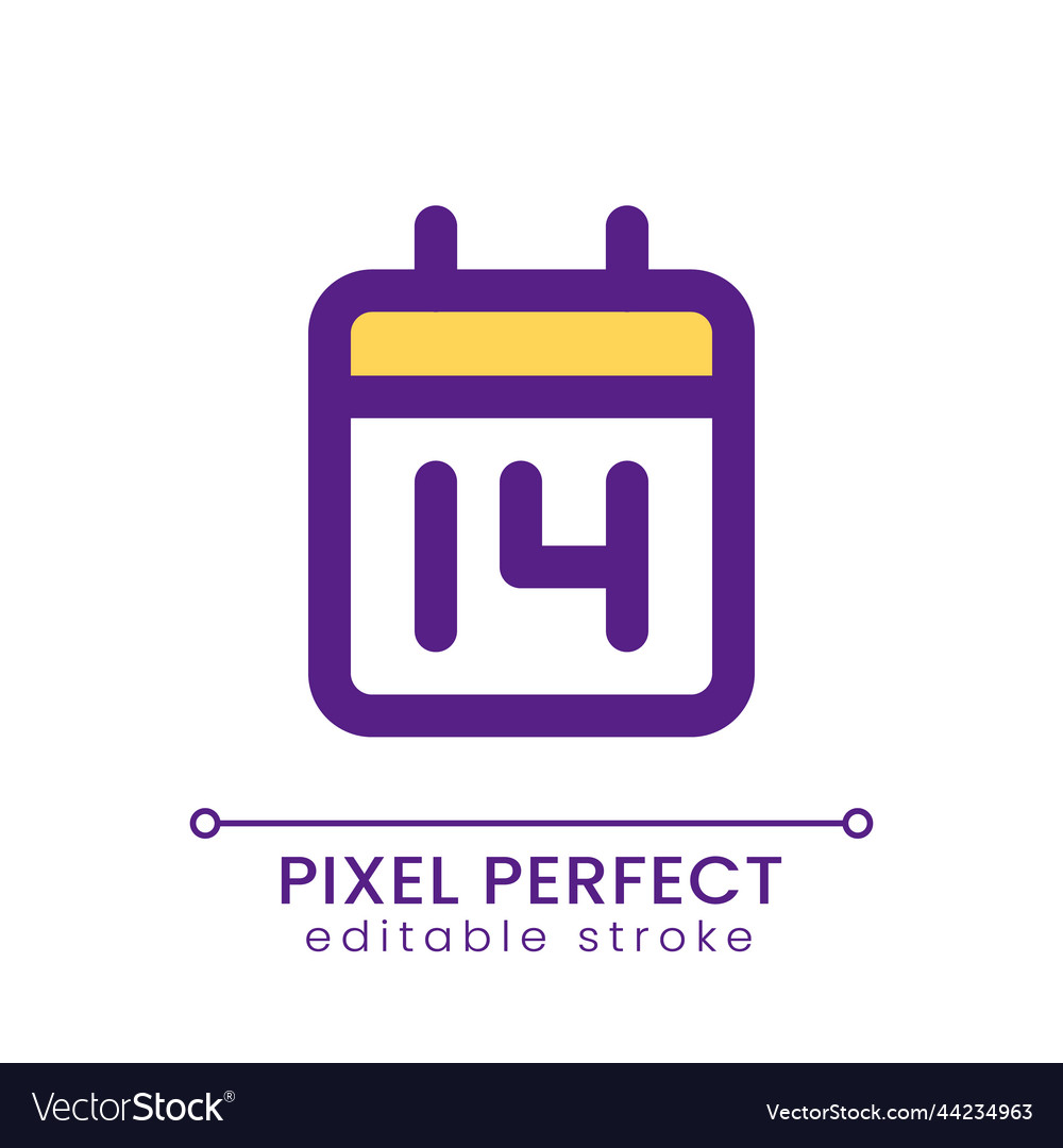 Calendar application pixel perfect rgb color ui vector image Calendar application pixel perfect rgb color ui