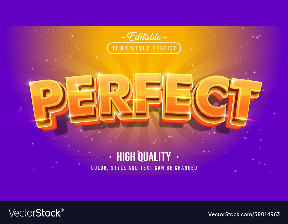 Editable Text Style Effect - Perfect Text Style Vector Image