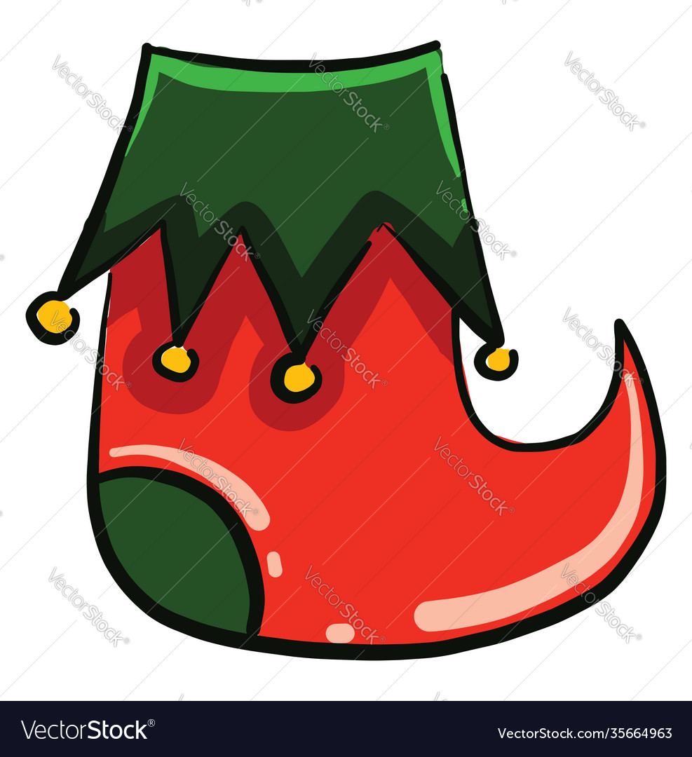 Elf boot on a white background Royalty Free Vector Image