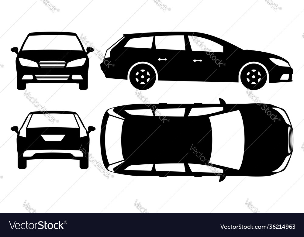 Estate car silhouette Royalty Free Vector Image