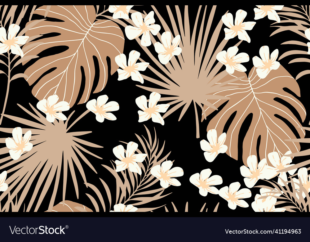 Exotic seamless pattern fur tropical leaves Vector Image