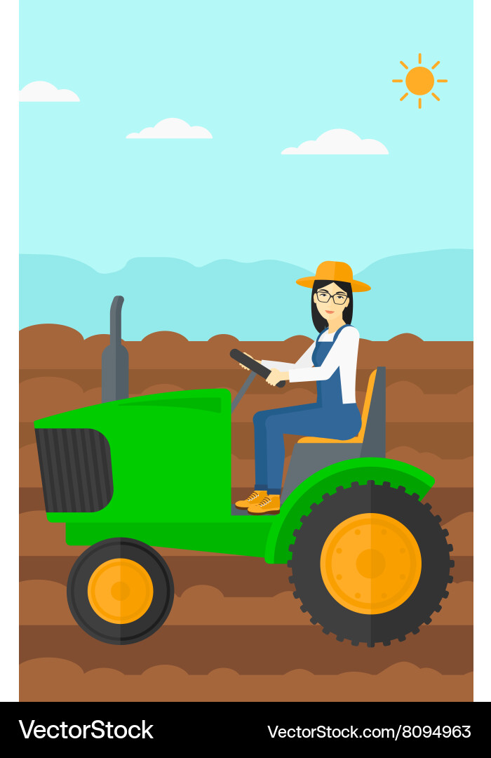 Farmer driving tractor Royalty Free Vector Image