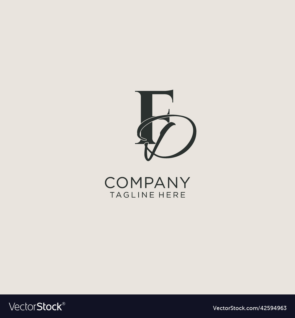 Initials fd letter monogram with elegant luxury Vector Image