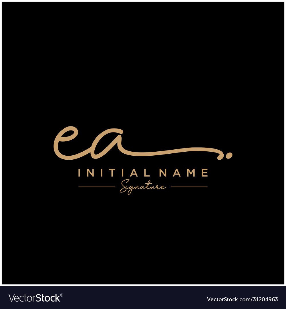 Letter ea signature logo template