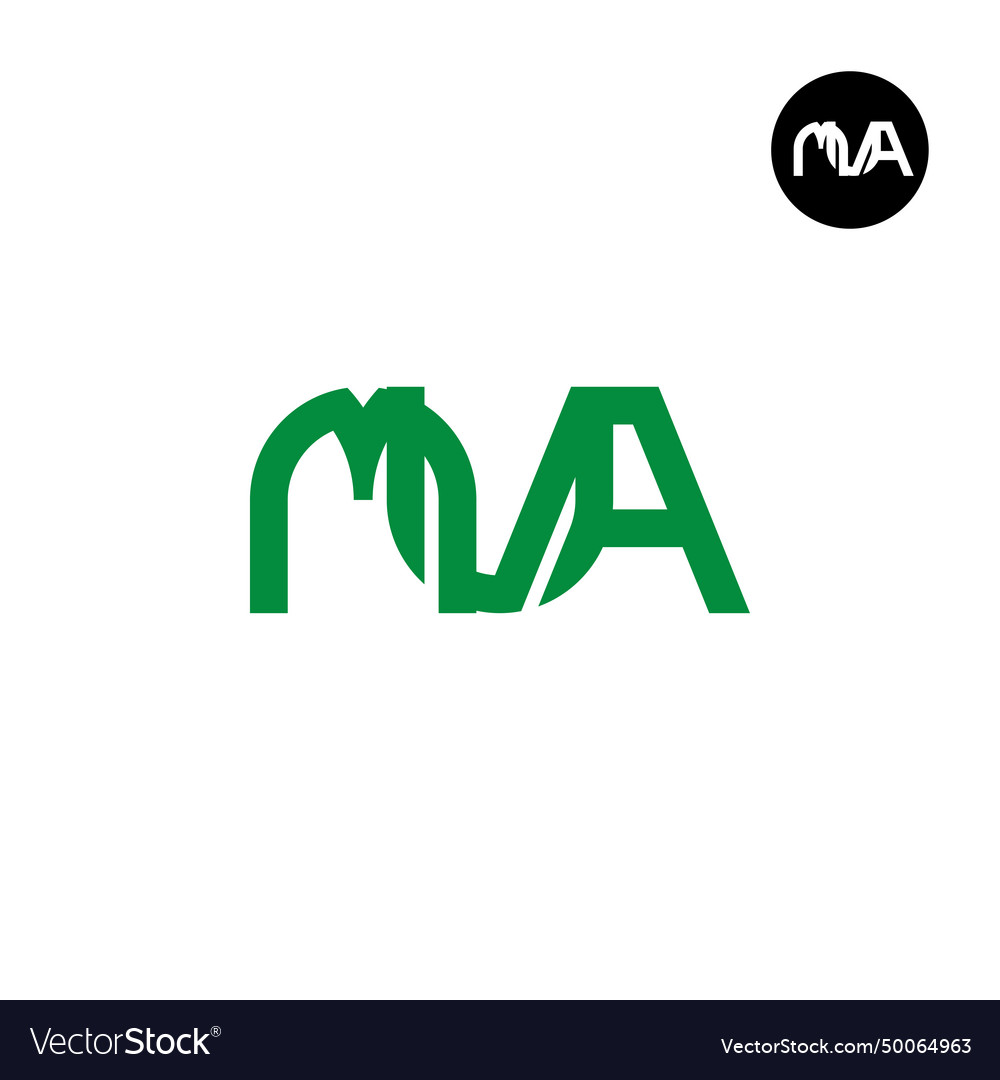 Letter mua monogram logo design Royalty Free Vector Image