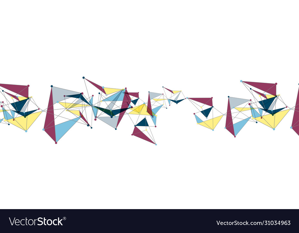 Line points connections triangular technology vector image Line points connections triangular technology