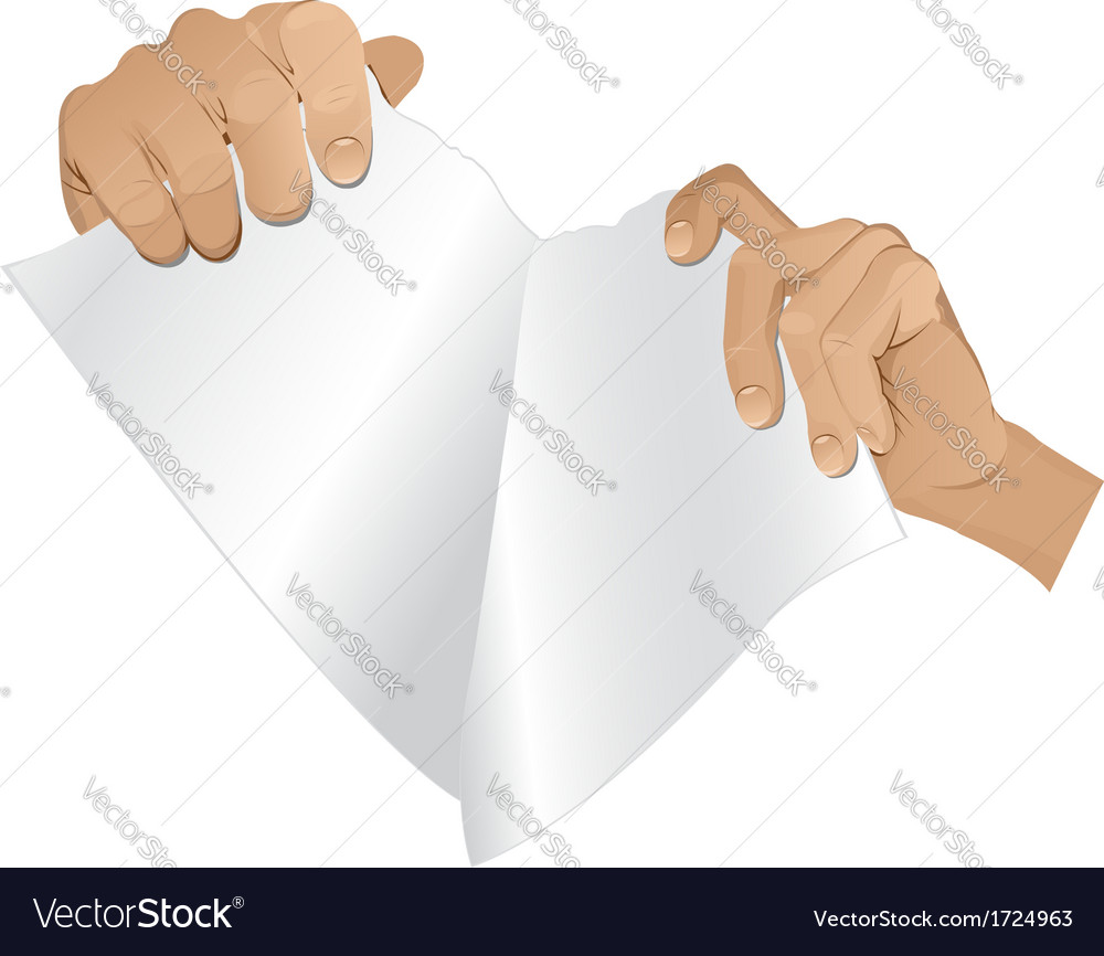 Man hands tear paper version 2