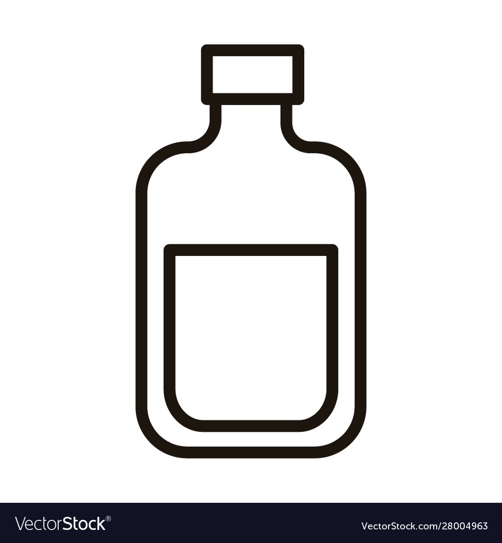 Mexican tequila bottle fill style icon Royalty Free Vector