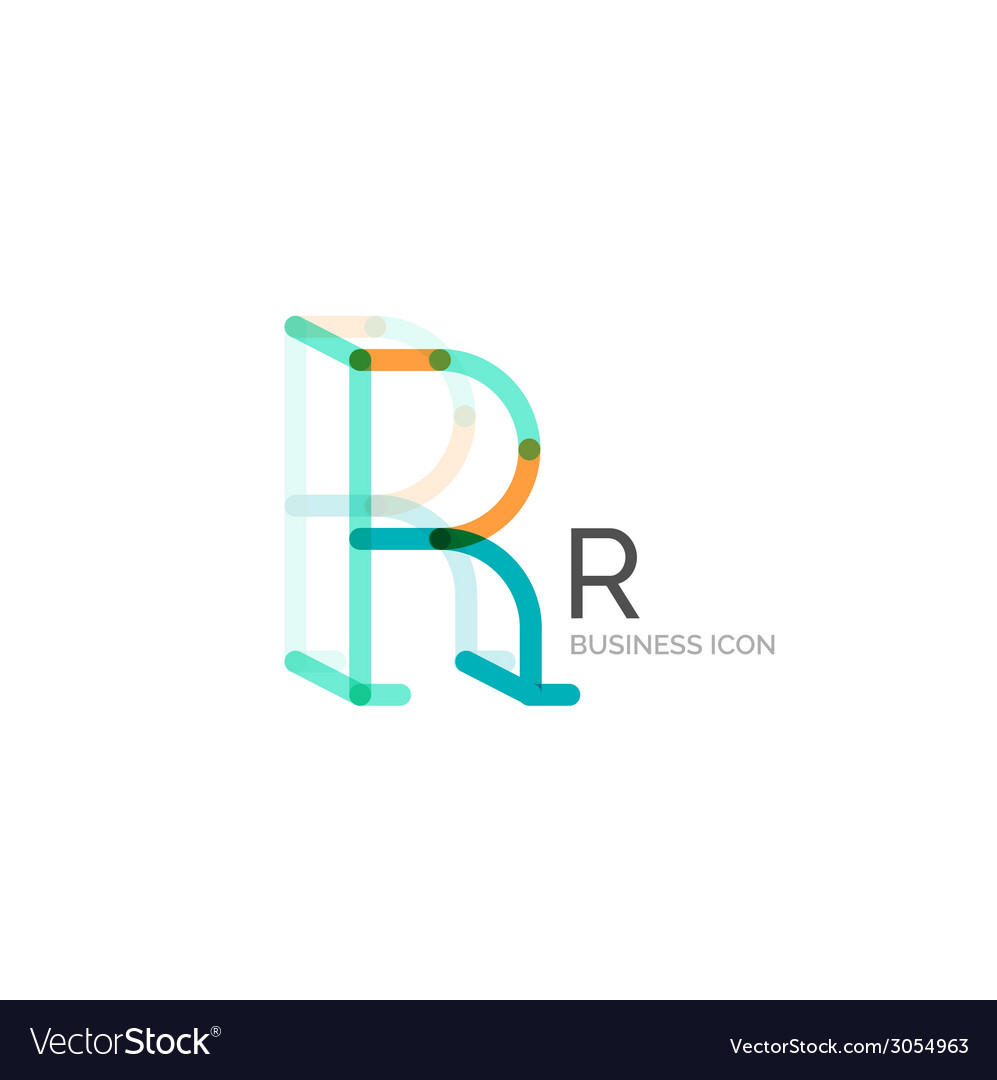 Minimal r font or letter logo design