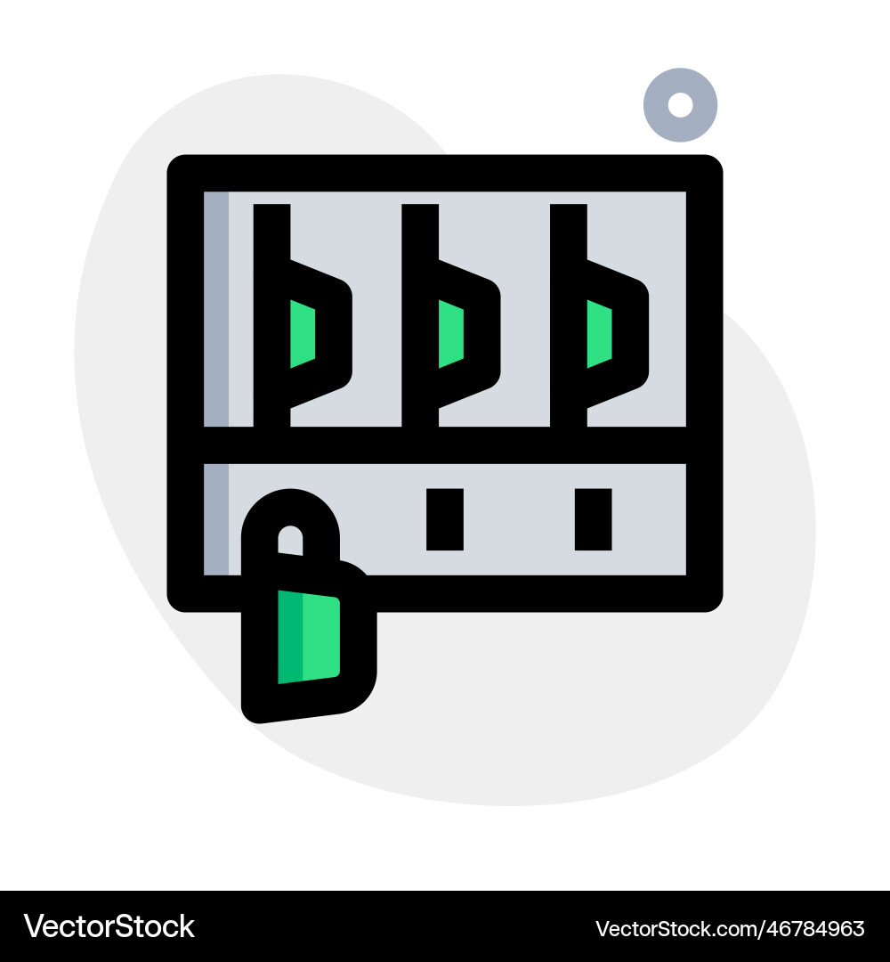 Multi-rack plate shelf with hooks Royalty Free Vector Image
