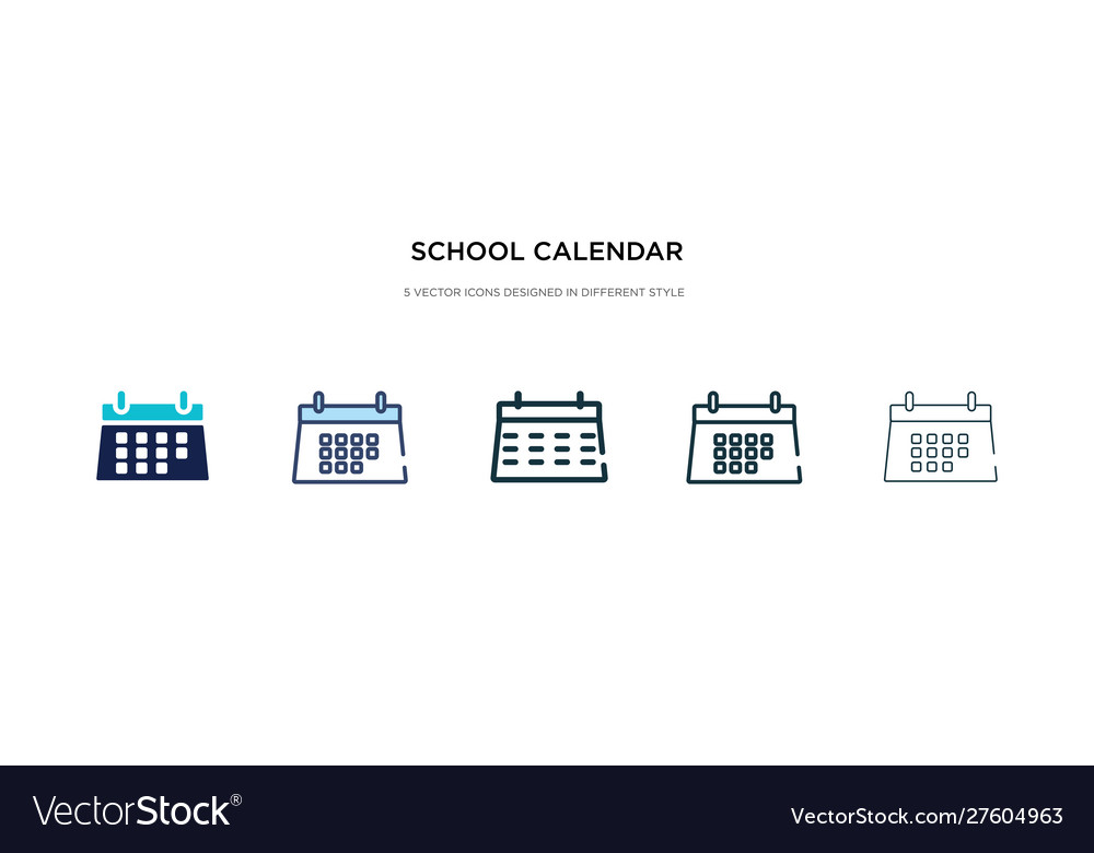 School calendar icon in different style two