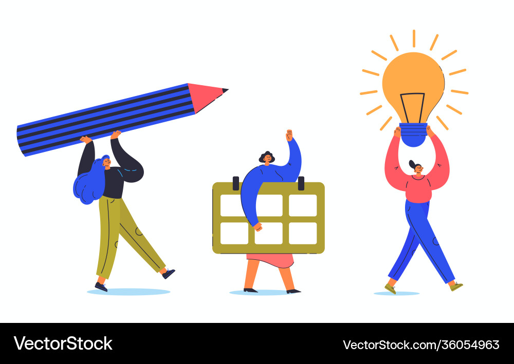 Time management concept office worker Royalty Free Vector