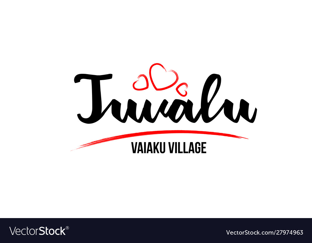 Tuvalu country with red love heart and its