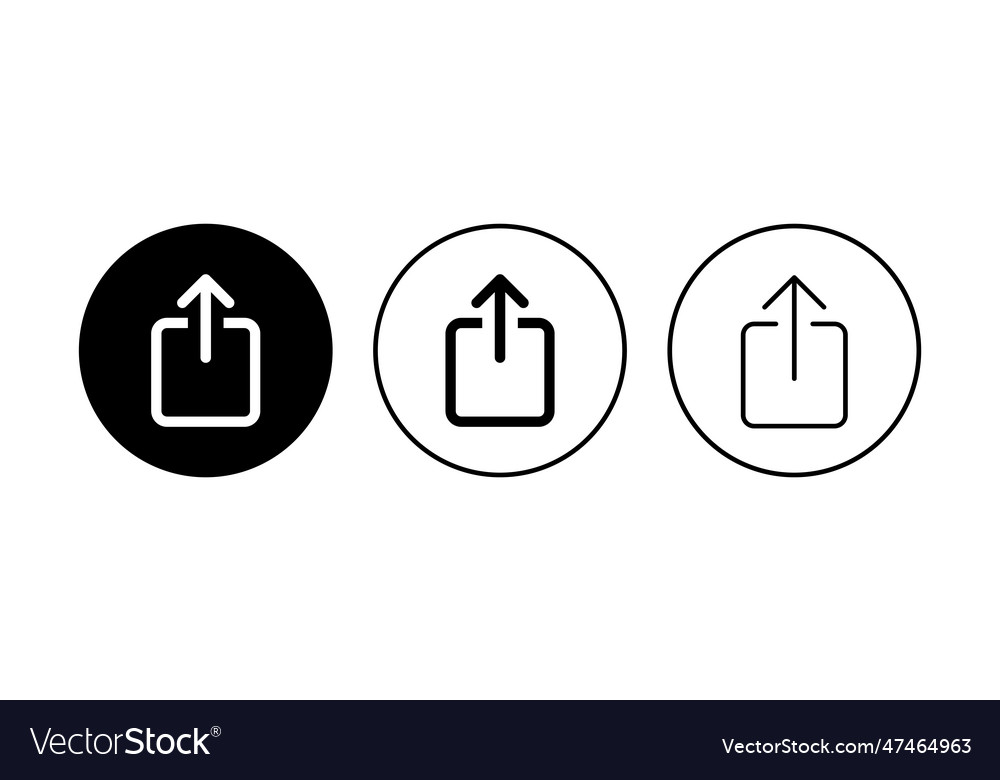 Upload icon set load data symbol Royalty Free Vector Image