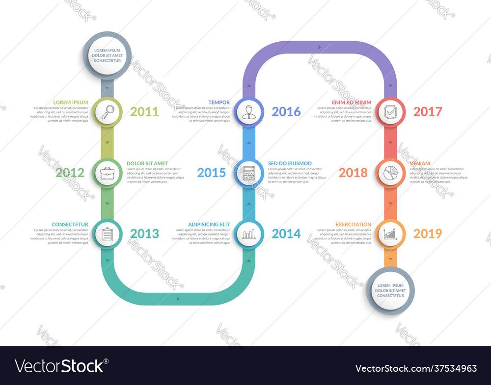 Vertical timeline template Royalty Free Vector Image