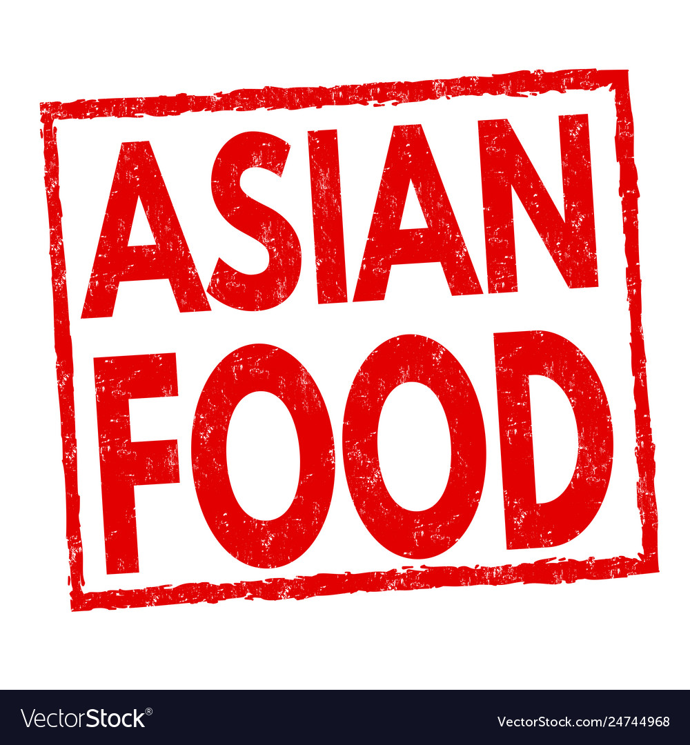 Asian food sign or stamp Royalty Free Vector Image