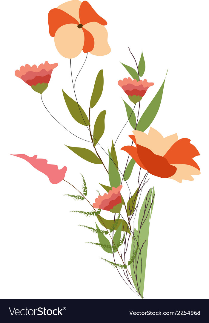 Background with flowers in retro style