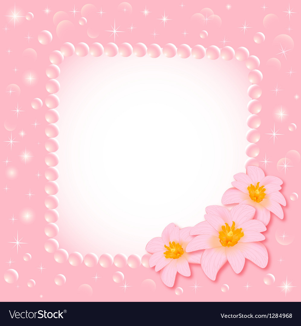 Background with the flower and pearls