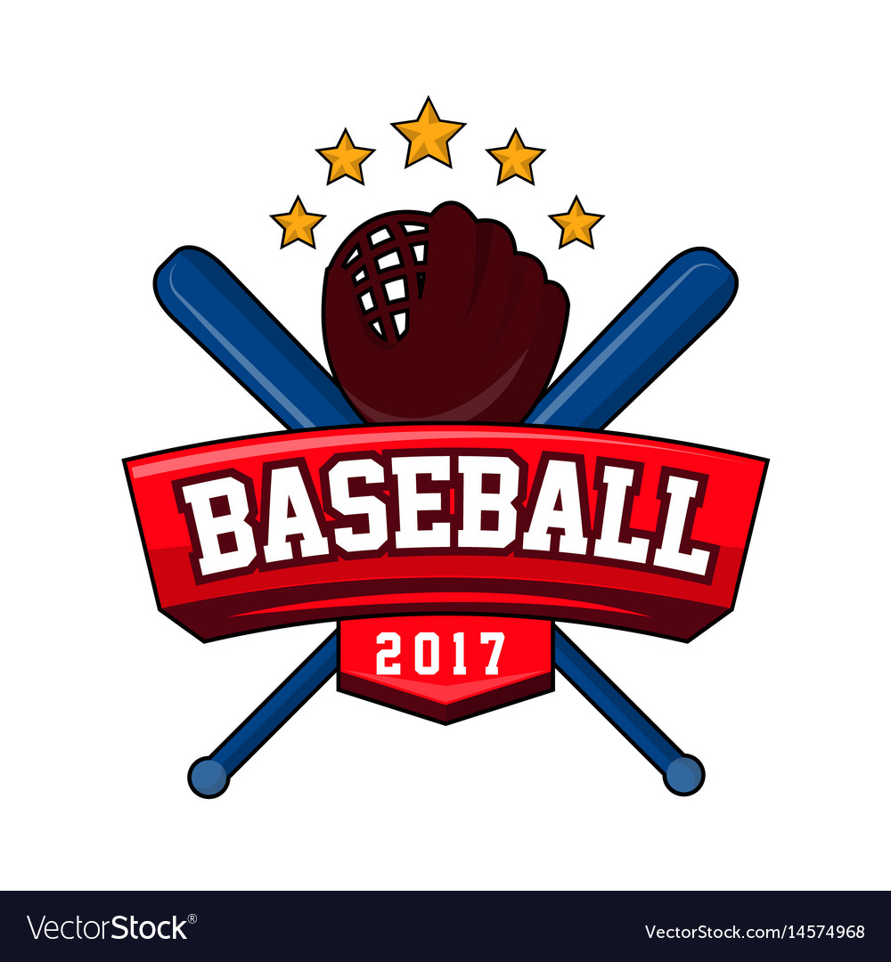 Bat-and-ball game logotype with text brand Vector Image