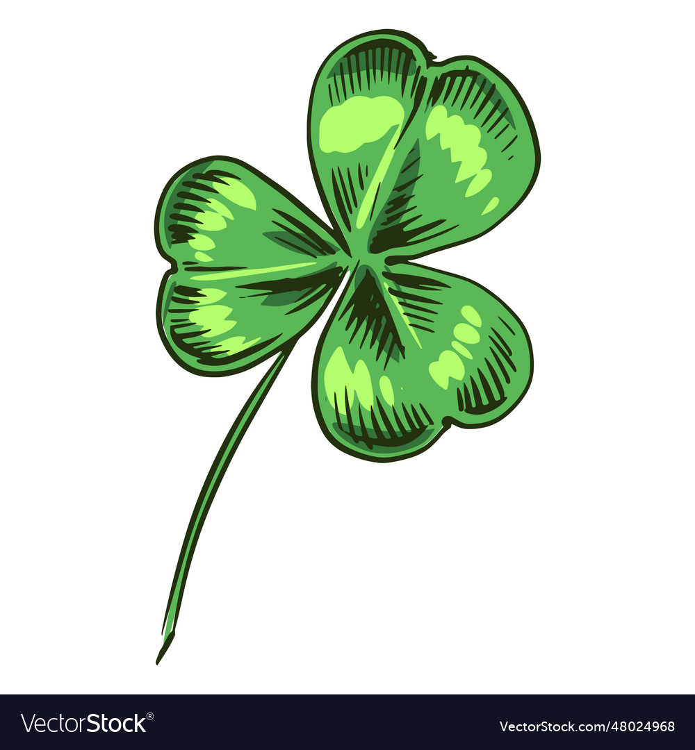 Clover leaf piece Royalty Free Vector Image - VectorStock