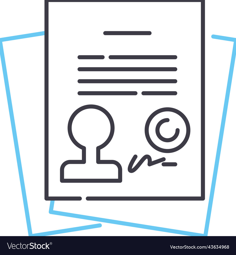 Confidential document line icon outline symbol