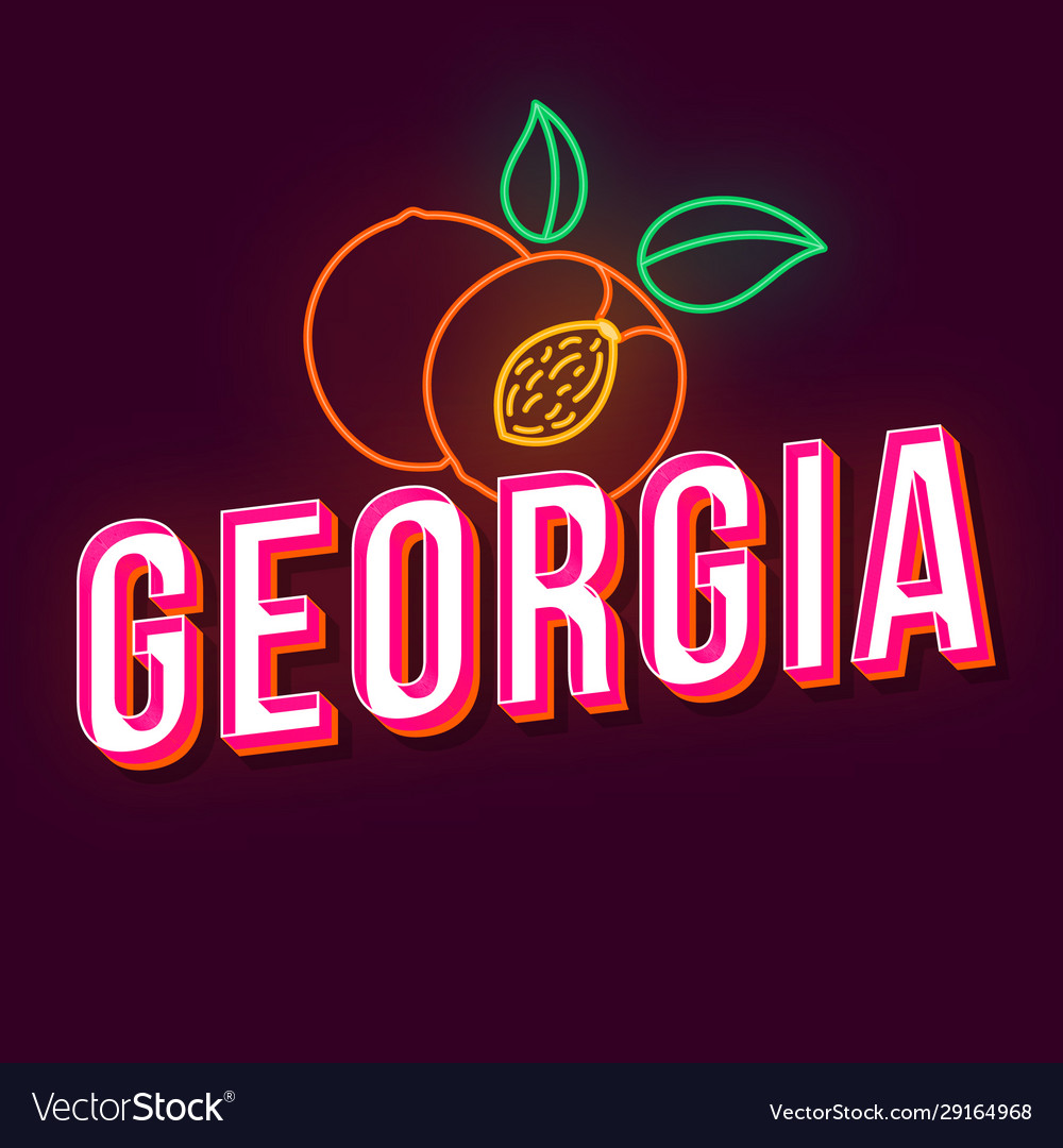 Georgia vintage 3d lettering retro bold font Vector Image