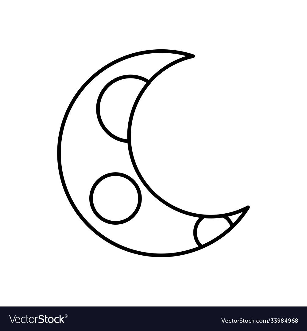 Half moon icon line style design