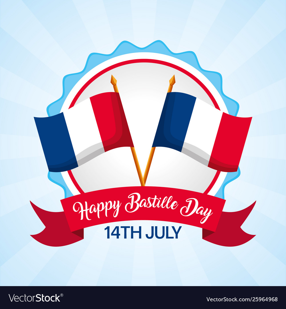 Happy bastille day Royalty Free Vector Image - VectorStock