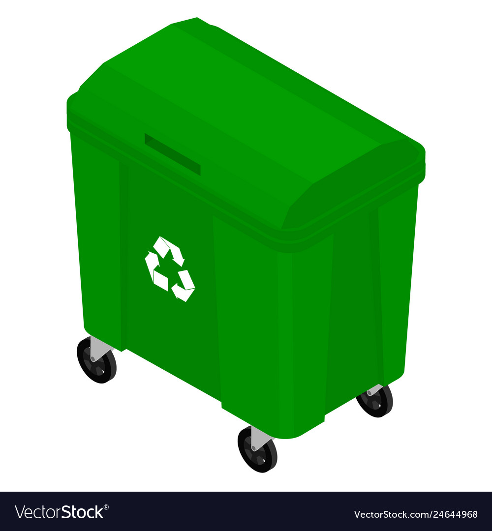 Isometric Garbage Bin Container