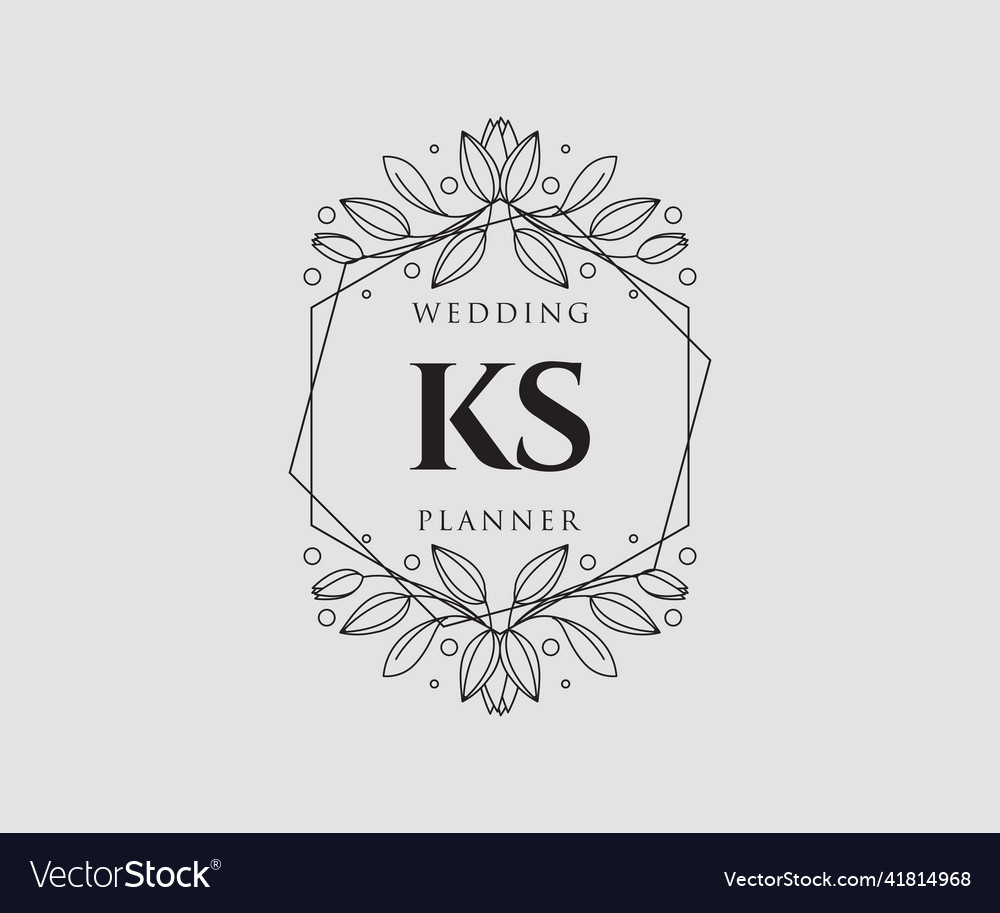 Ks initials letter wedding monogram logos