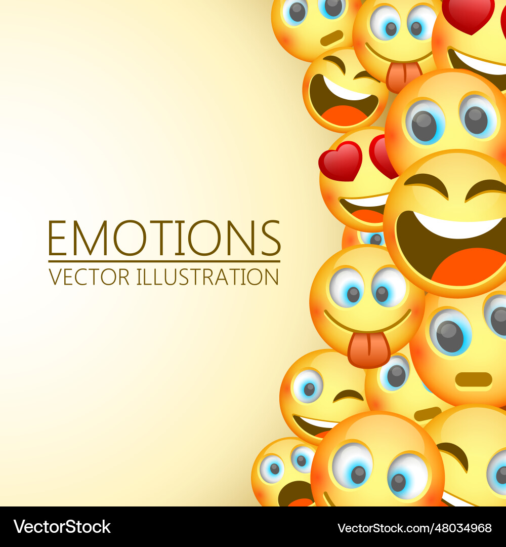 Modern Yellow Laughing Three Emoji Emotions Vector Image