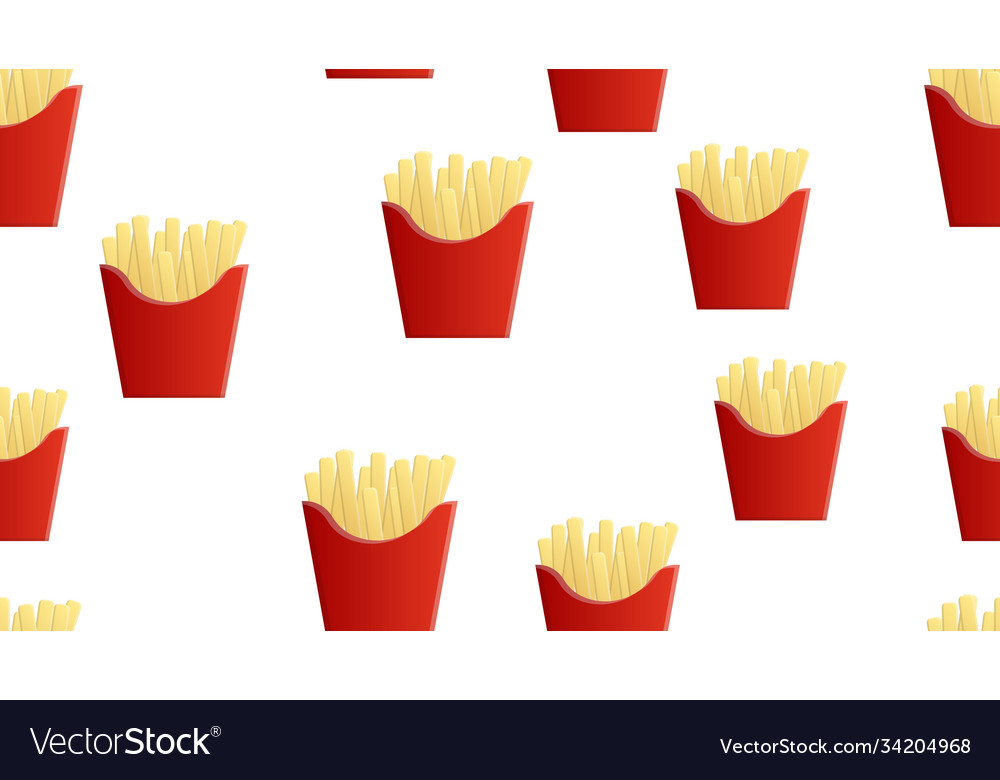 Pattern french fries in a red cup made