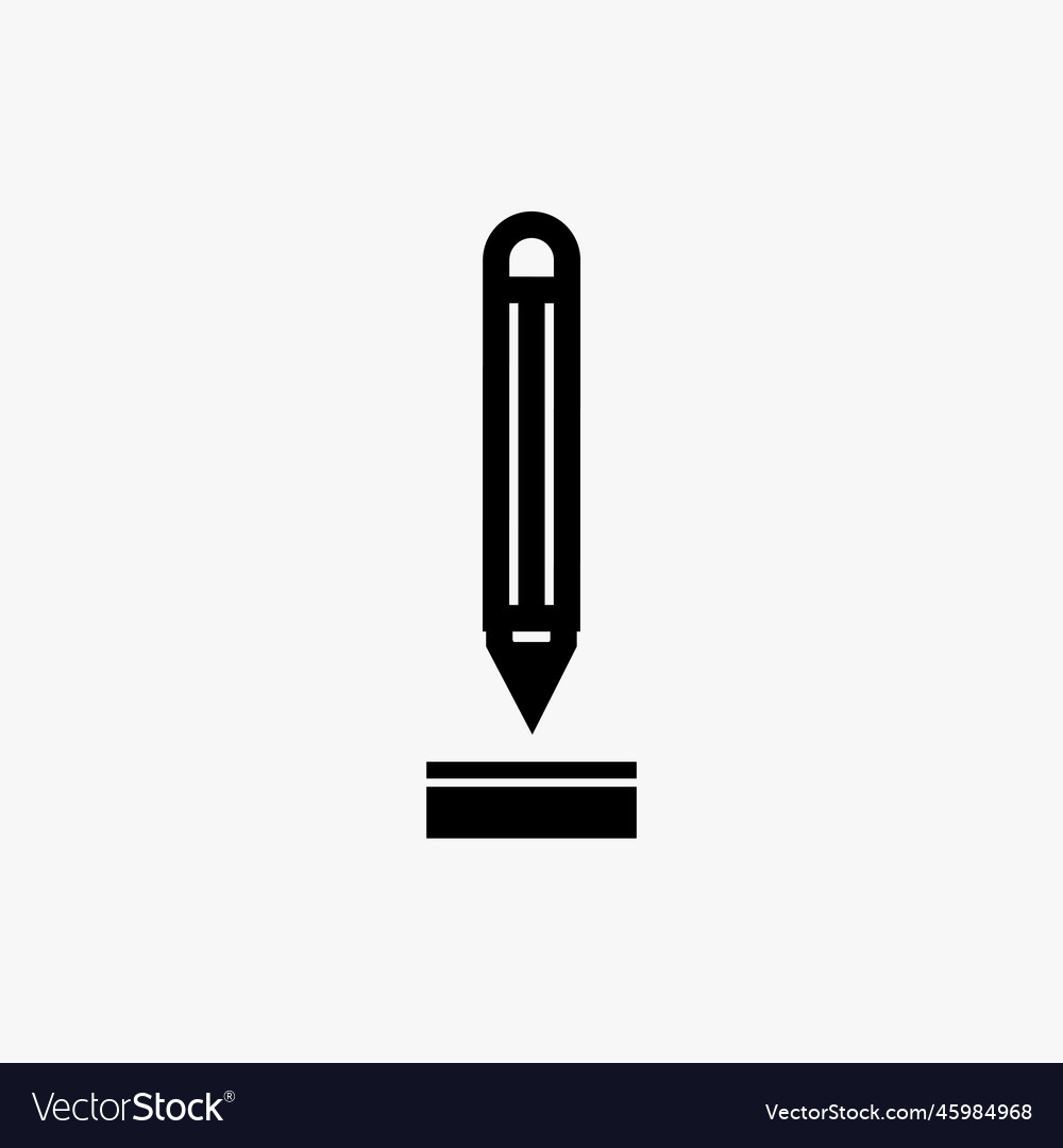 Pen write icon line and glyph version signature