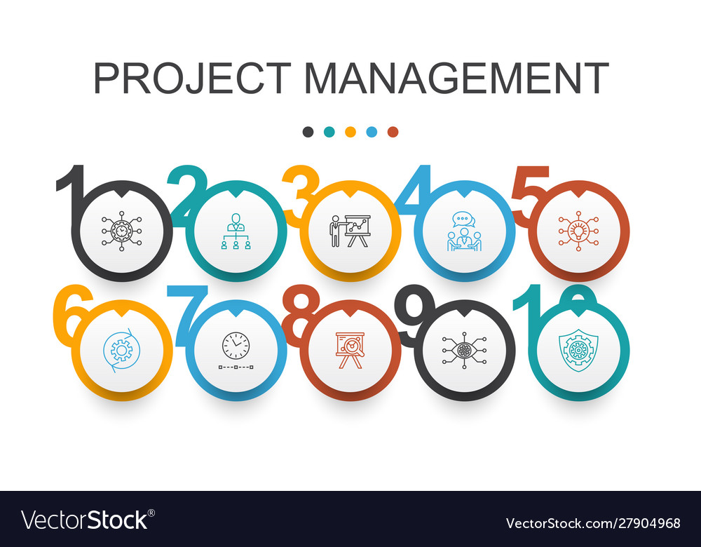 Project management infographic design template Vector Image