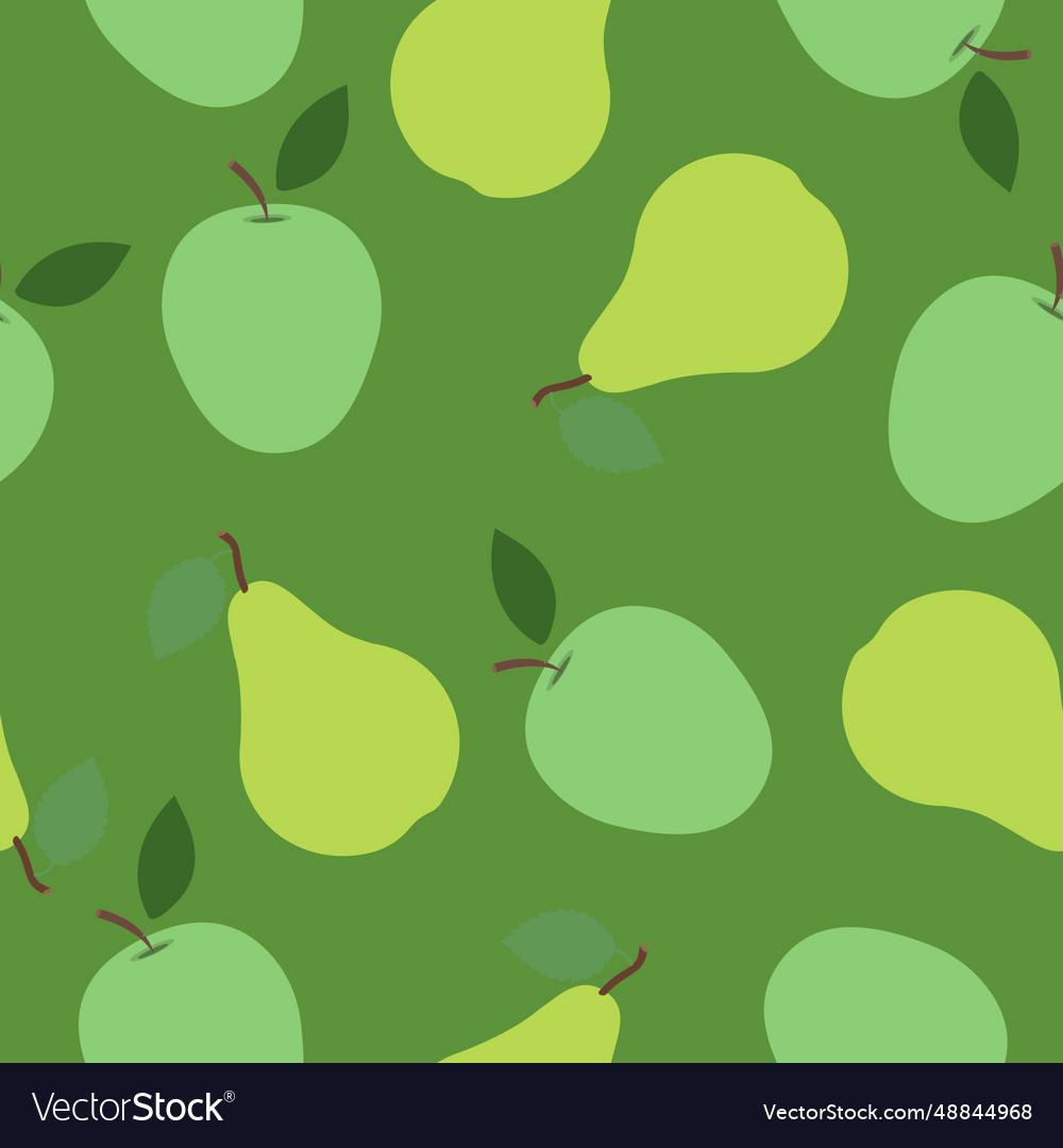 Seamless apple pear pattern