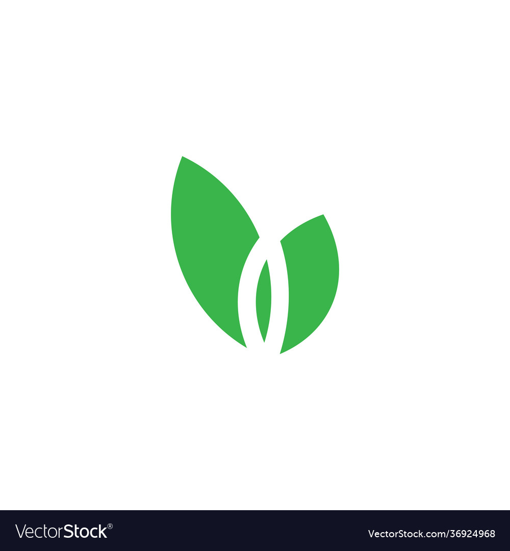 Simple green leaf geometric flat nature symbol