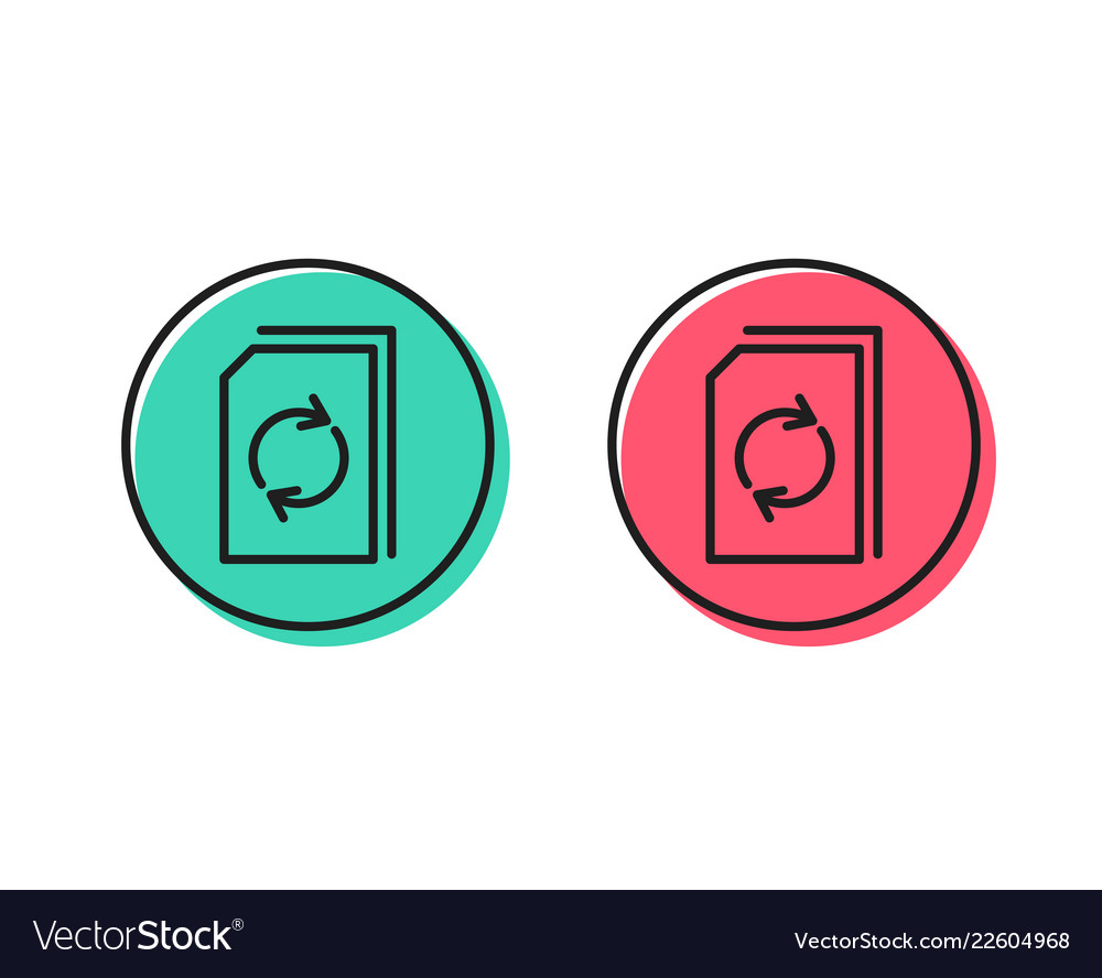 Update document line icon refresh file sign vector image Update document line icon refresh file sign