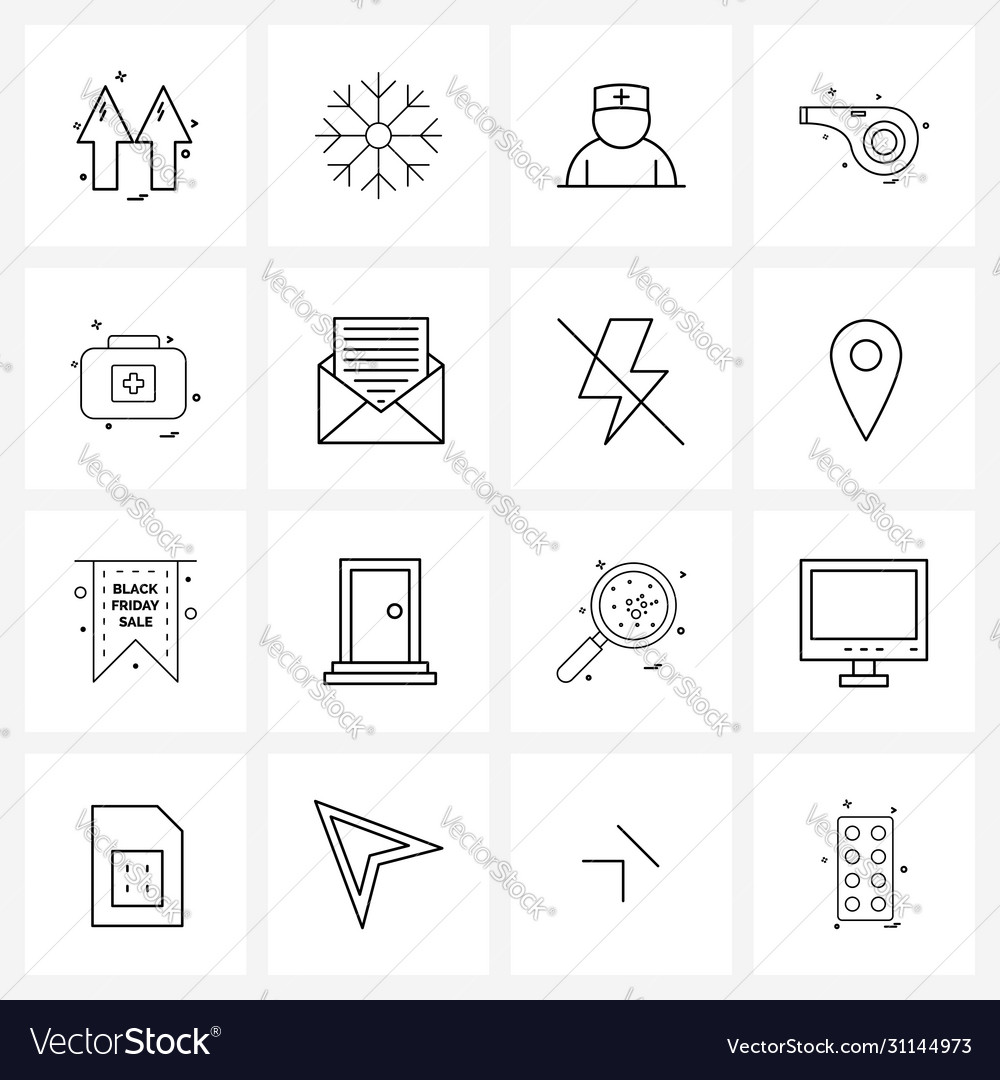 16 universal line icons for web and mobile first