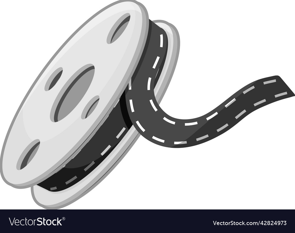 A simple film reel on white background Royalty Free Vector