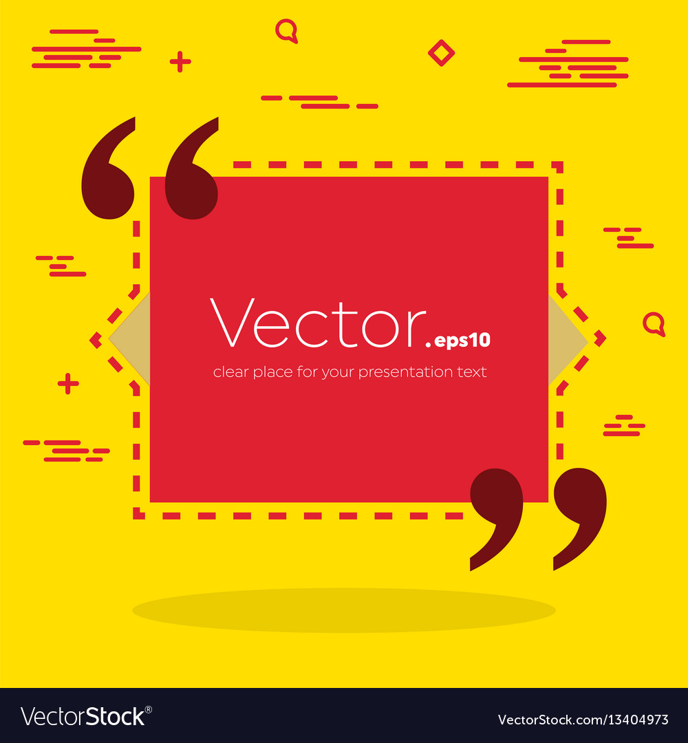 Abstract concept empty speech square quote vector image Abstract concept empty speech square quote