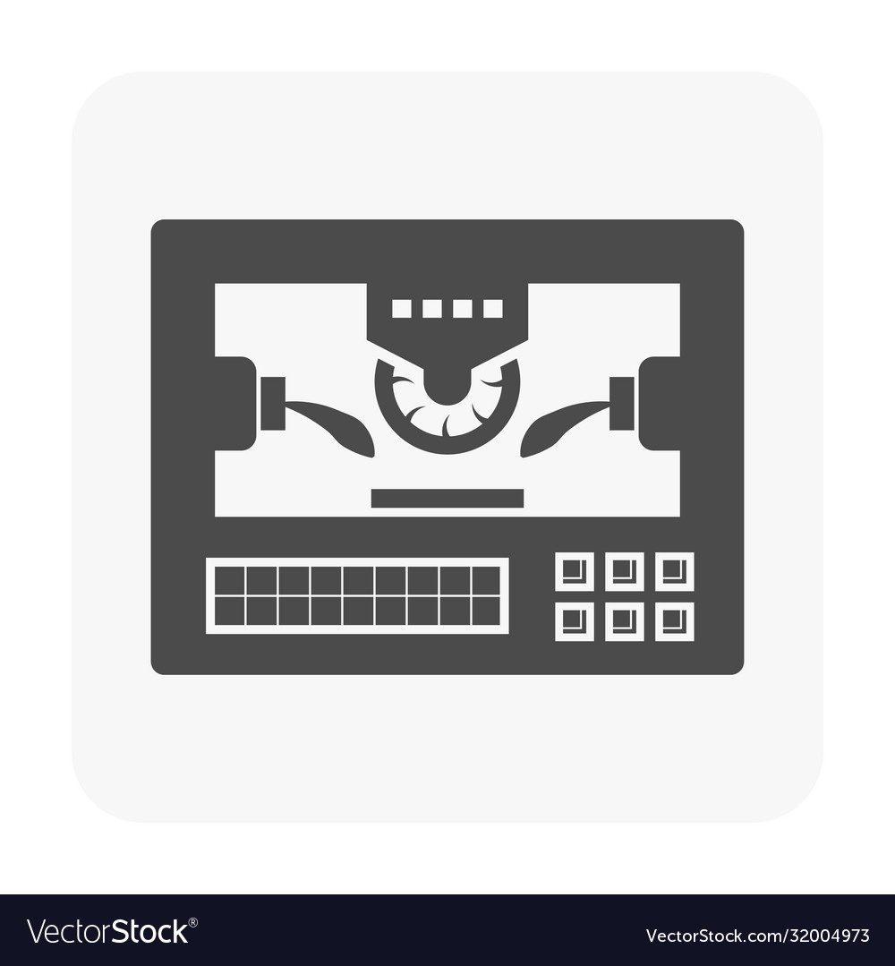 Cnc milling machine icon Royalty Free Vector Image