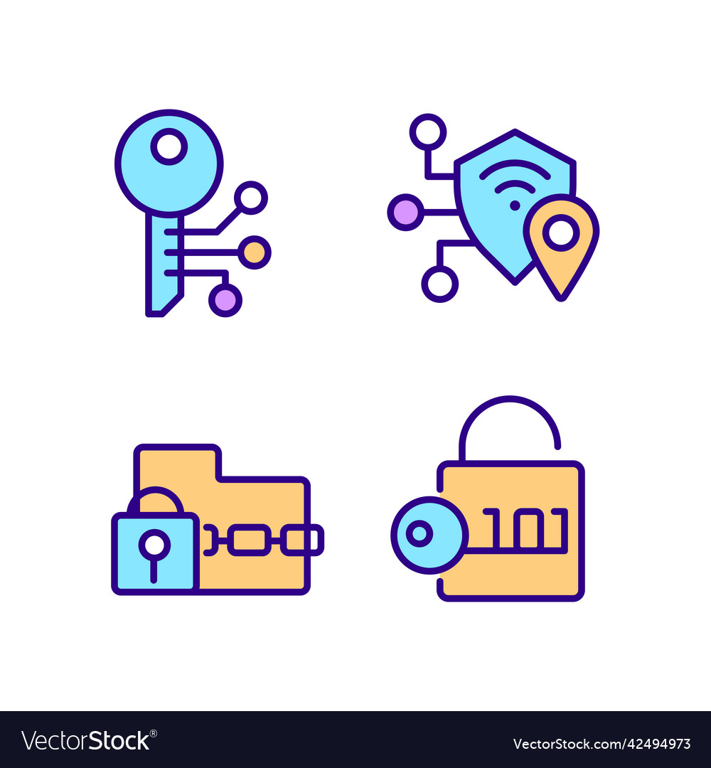 Encryption technologies pixel perfect rgb color vector image Encryption technologies pixel perfect rgb color