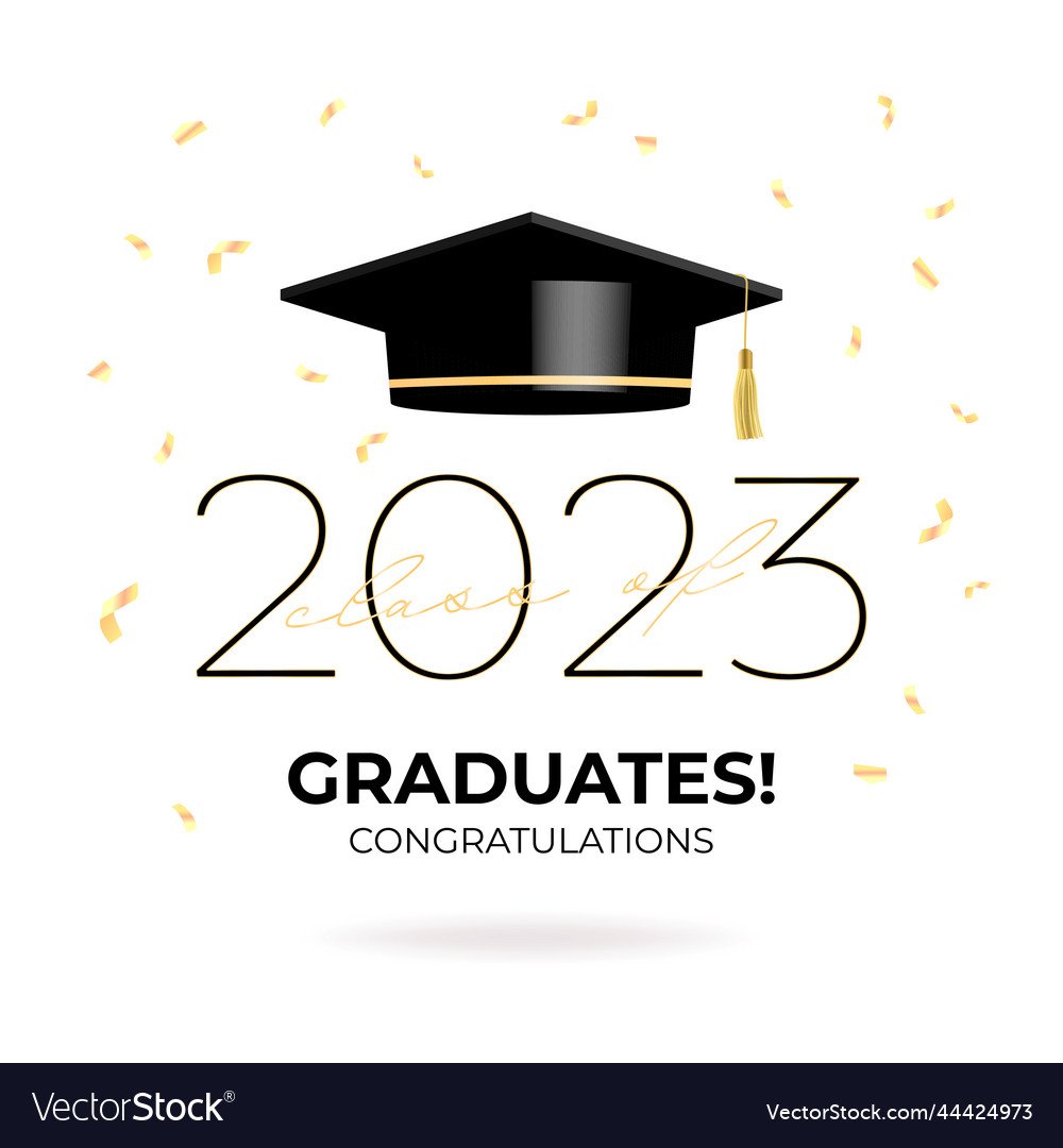 Graduation ceremony banner class of 2023 Vector Image