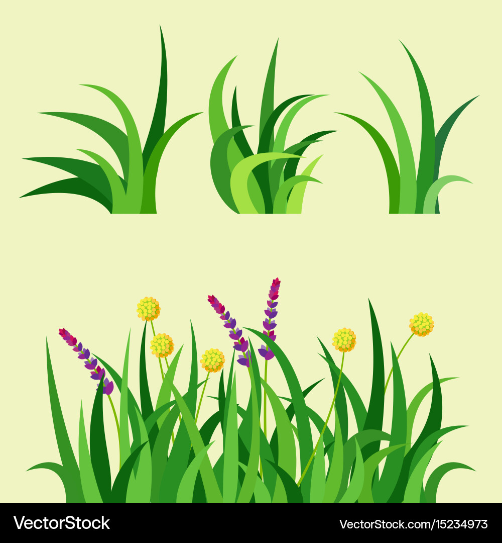 Green grass nature design elements Royalty Free Vector Image